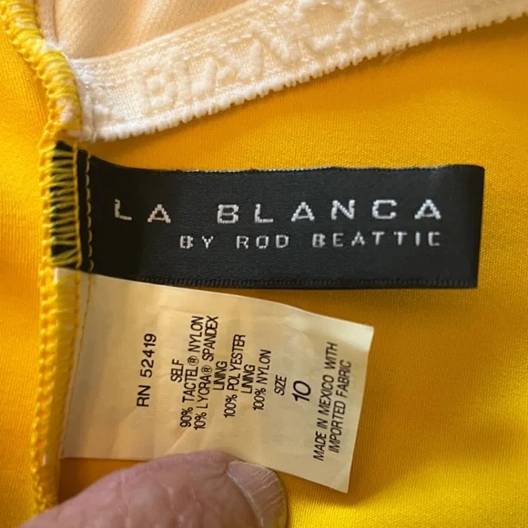 La Blanca Yellow Swim Set Sz 10 - Picture 3 of 4